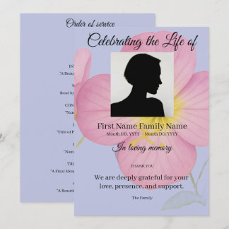 evening primrose order of service invitation