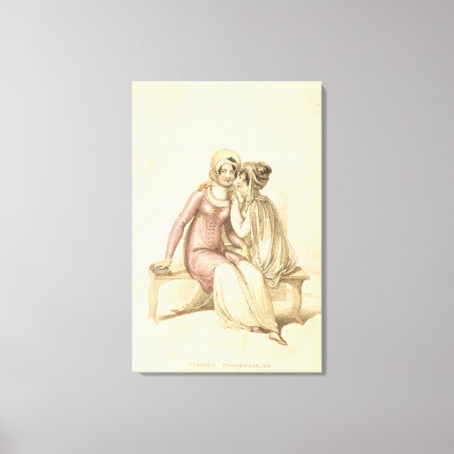 Evening, promenade or sea beach costumes, fashion canvas print (Front)