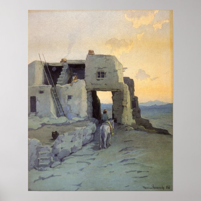 Evening, Pueblo of Walpi by Marion Kavagh Wachtel Poster (Front)