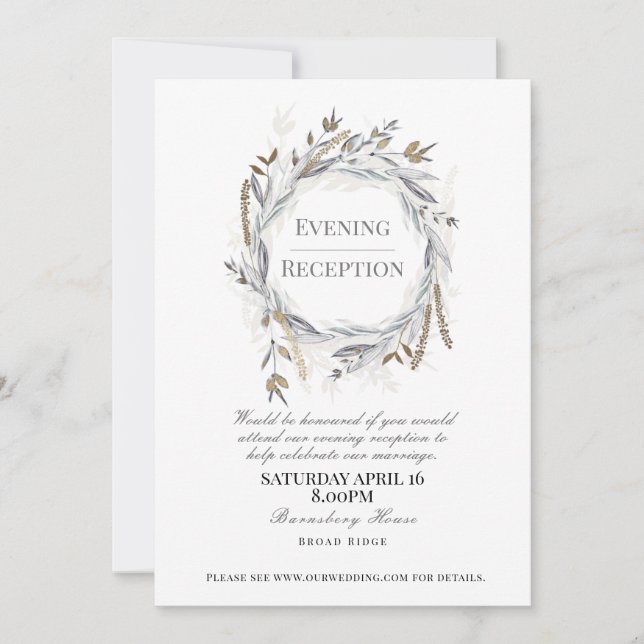 Evening Reception invitaiton for wedding, Dusky Invitation (Front)