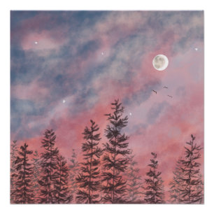 Evening red sky poster