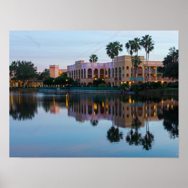Evening Resort Reflections Poster (Front)