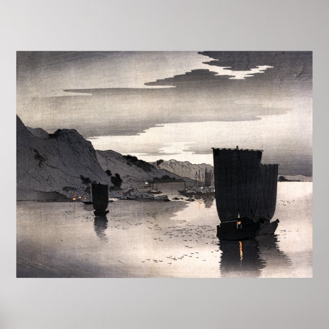Evening sailboats, Ohara Koson Poster (Front)