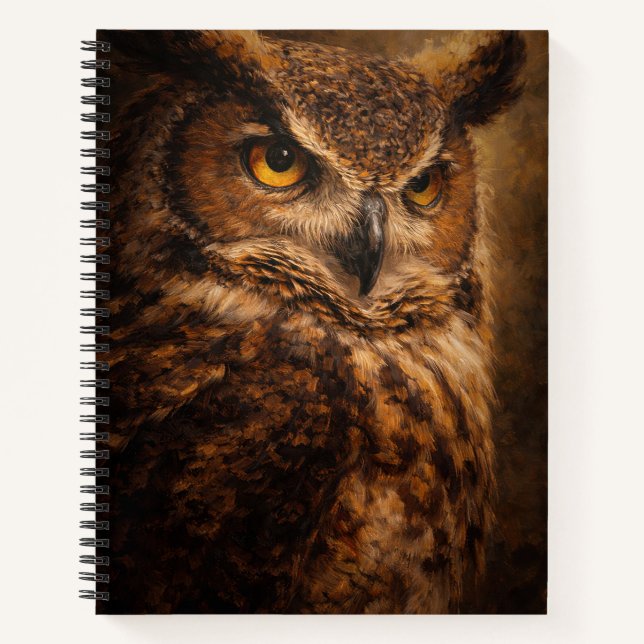 Evening Sentinel | Owl Art | Notebook (Front)
