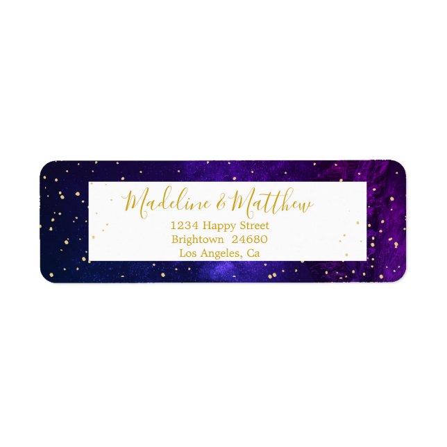 Evening Sky Gold Stars Wedding Monogram (Front)