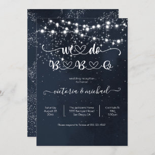 Evening Sky String of lights We do BBQ Invitation