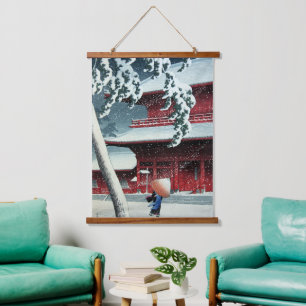 Evening Snow at Edo River Hasui Kawase  Hanging Tapestry