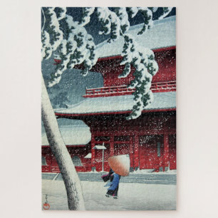 Evening Snow at Edo River Hasui Kawase Jigsaw Puzzle