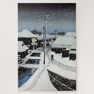 Evening Snow at Terajima Village Hasui Kawase Jigsaw Puzzle