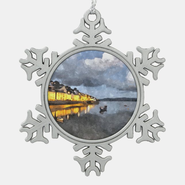 EVENING SNOWFLAKE PEWTER CHRISTMAS ORNAMENT (Front)