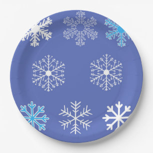 Evening Snowflakes Paper Plate