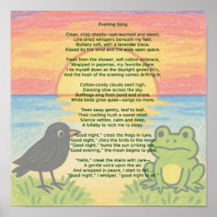 "Evening Song" Poem Poster for Nursery/Classroom