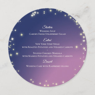 Evening Stars Purple Round Menu