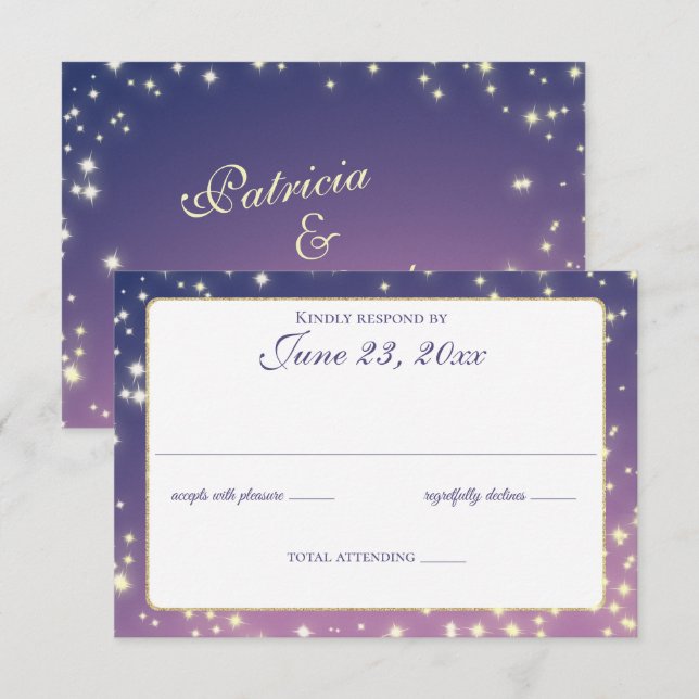 Evening Stars Twinkle Wedding Response (Front/Back)