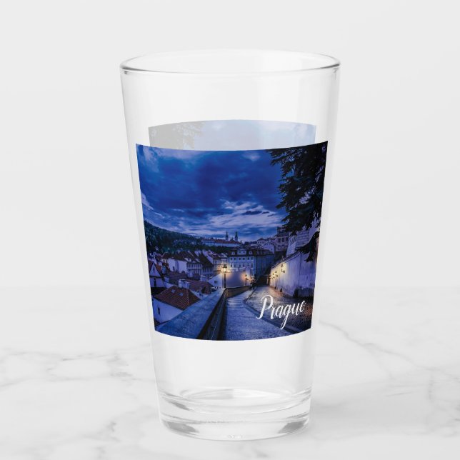 Evening street in Prague Glass (Front)