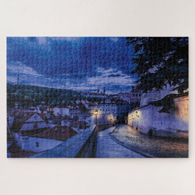 Evening street in Prague Jigsaw Puzzle (Horizontal)