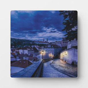 Evening street in Prague Plaque