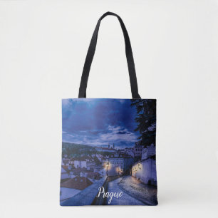 Evening street in Prague Tote Bag