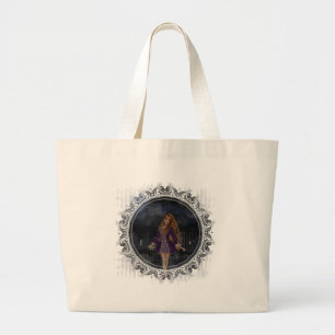 Evening Stroll Gothic Fantasy Redhead Girl Large Tote Bag
