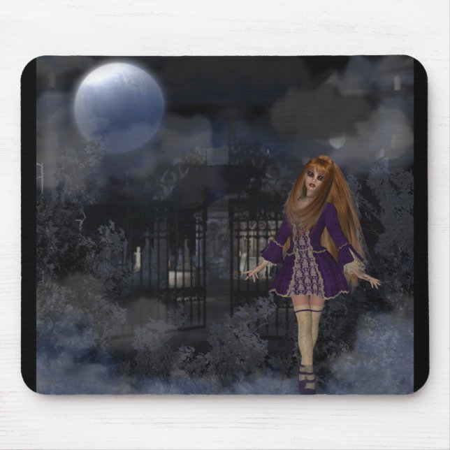 Evening Stroll Gothic Fantasy Redhead Girl Mouse Mat (Front)