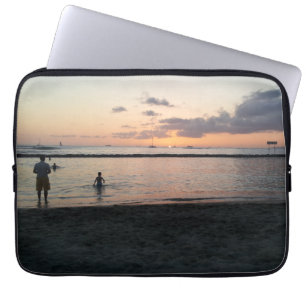 Evening Sunset Tropical Beach Waikiki Oahu Hawaii Laptop Sleeve