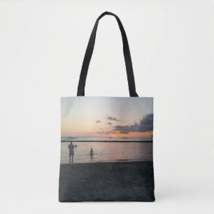 Evening Sunset Tropical Beach Waikiki Oahu Hawaii Tote Bag