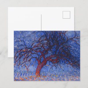 Evening: The Red Tree (1910) by Piet Mondrian Postcard