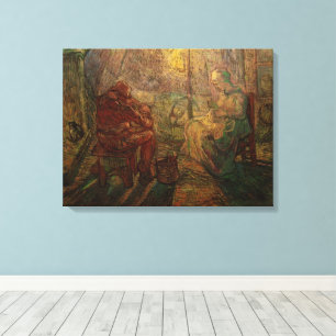 Evening - The Watch by Vincent van Gogh Canvas Print
