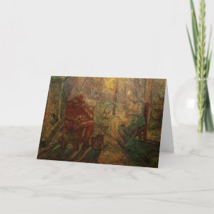 Evening - The Watch by Vincent van Gogh Card