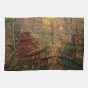 Evening - The Watch by Vincent van Gogh Tea Towel