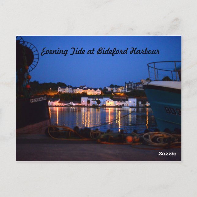 Evening Tide at Bideford Harbour Postcard (Back)