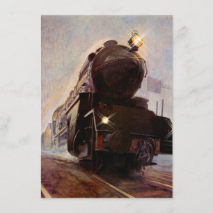 Evening Train Party Invitation Retirement Birthday