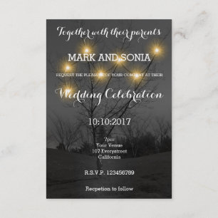 Evening Tree Garden Wedding Invitation