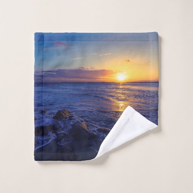 Evening Tropical Beach Sea Sunset Wash Cloth (Wash Cloth)