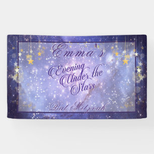 Evening Under the Stars Bat Mitzvah Galaxy Stars Banner
