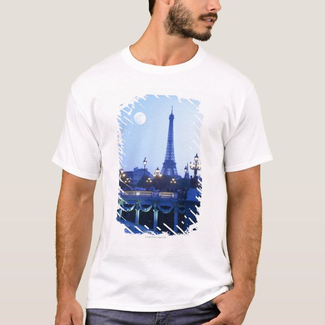 Evening View of Eiffel Tower T-Shirt (Front)