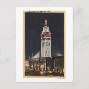 Evening View of Ferry Building Postcard