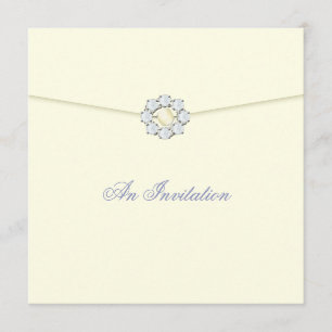 Evening Wedding Invitation Pearl & Diamond Broach