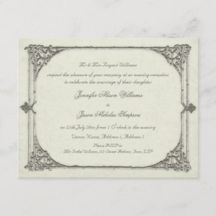 Evening Wedding Invitation Vintage / Antique Frame