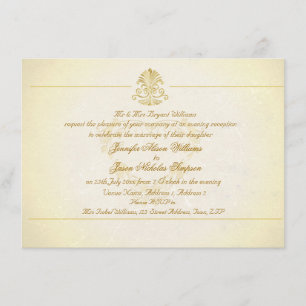 Evening Wedding Invitation Vintage Parchment Paper