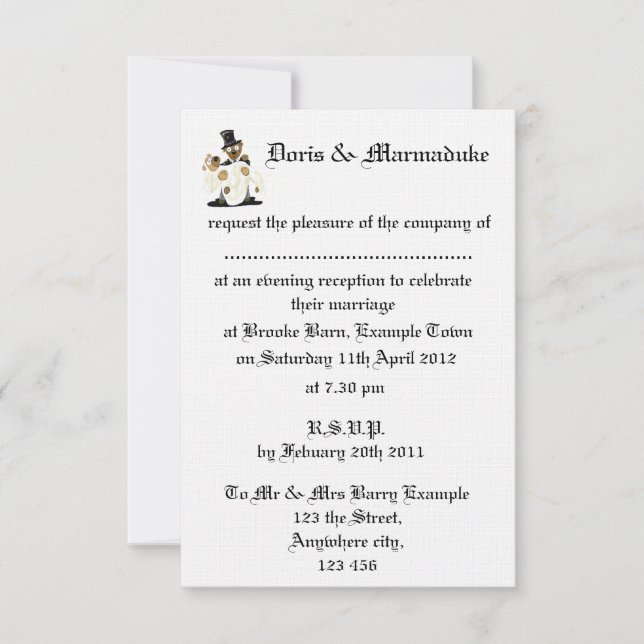 Evening wedding reception Invite (Front)