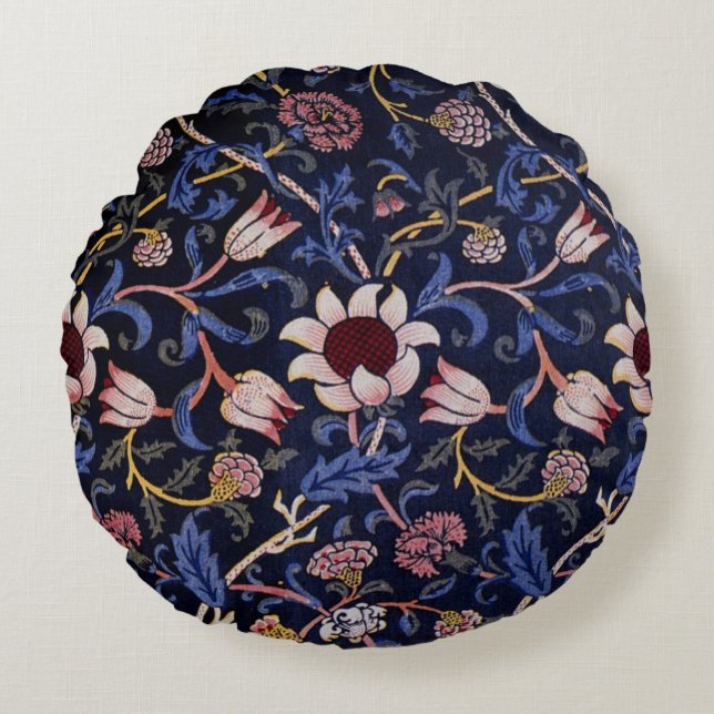 Evenlode, famous William Morris pattern, Round Cushion (Front)