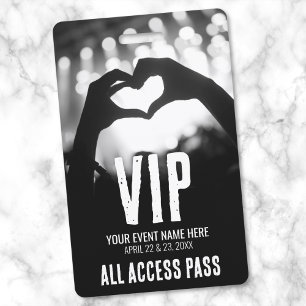 Event All Access Pass Black White VIP ID Badge