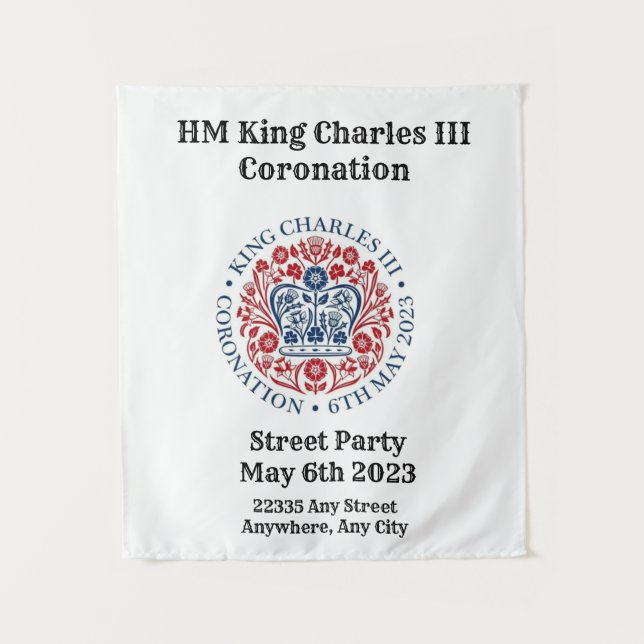 Event backdrop for King Charles III Coronation  Tapestry (Front)