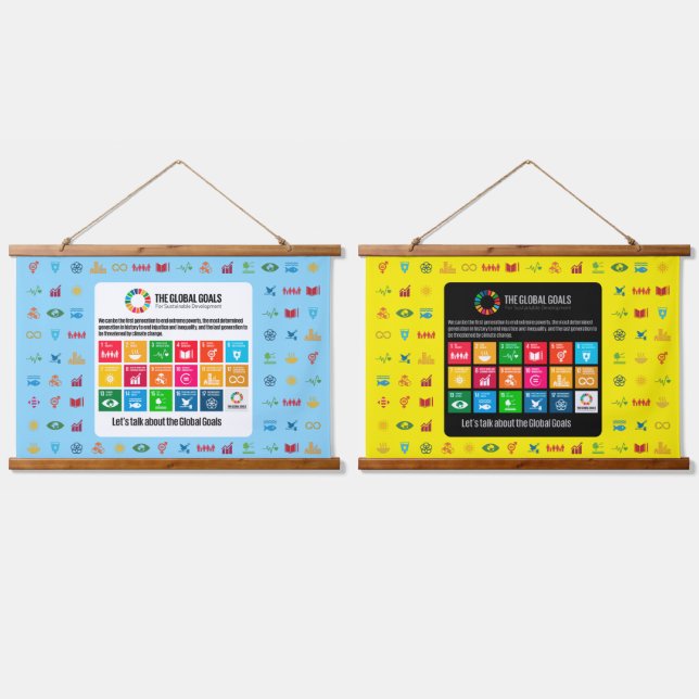 Event Backdrop SDG Wall Art for Classrooms Offices (Double)