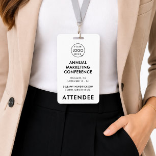 Event Badge 4x6   Conference Schedule QR Code Pass ID Badge