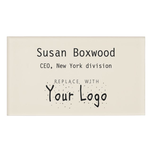 Event Badge Custom Text Replacement Logo (Front)