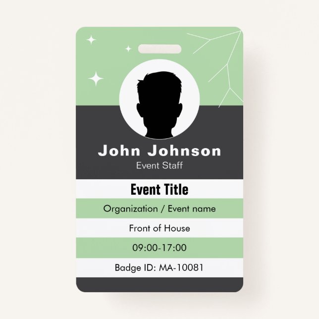 Event badge data ID badge (Front)
