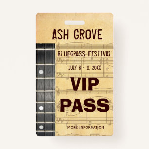 Event Badge For Access To Music Themed Event ID Badge