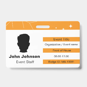 Event badge is customisable. ID badge